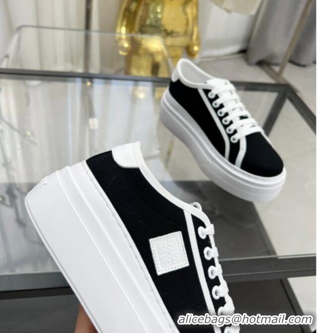 Good Looking Givenchy City platform sneakers in canvas Black/White 704016