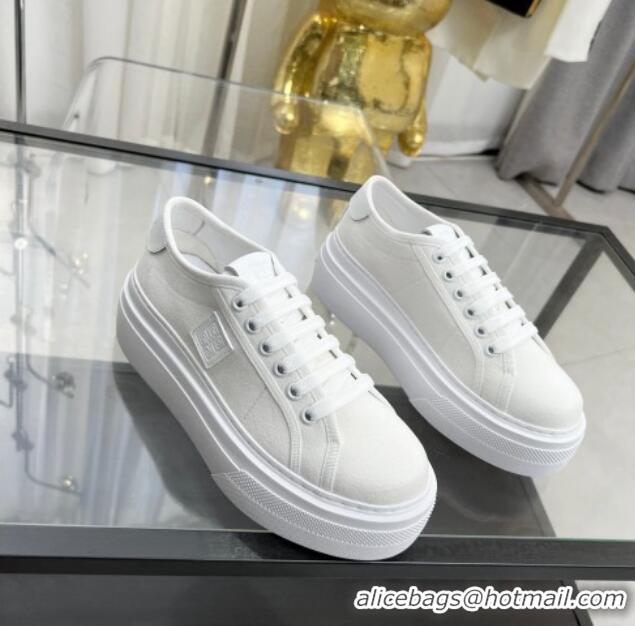 Buy Luxury Givenchy City platform sneakers in canvas White 704017