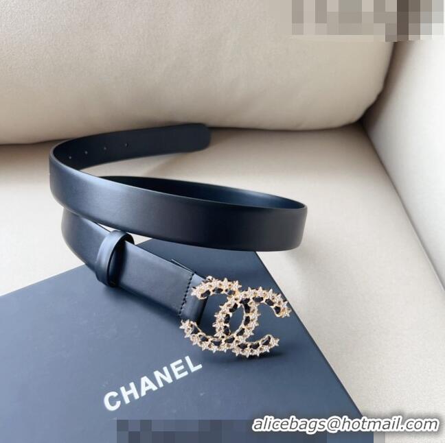 ​Top Design Chanel Calfskin Belt 3cm with Star CC CH090602 Black 2023