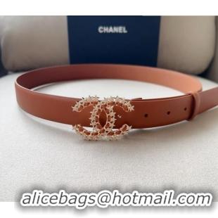 ​Popular Style Chanel Calfskin Belt 3cm with Star CC CH090602 Brown 2023