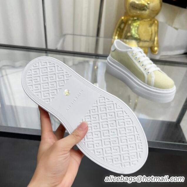 Shop Duplicate Givenchy City platform sneakers in canvas Light Yellow 704019