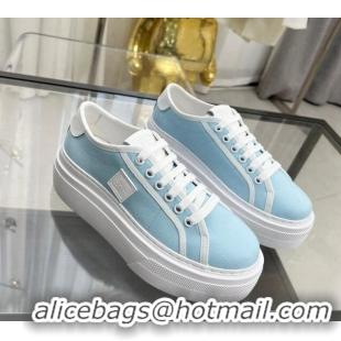 Most Popular Givenchy City platform sneakers in canvas Light Blue 704020