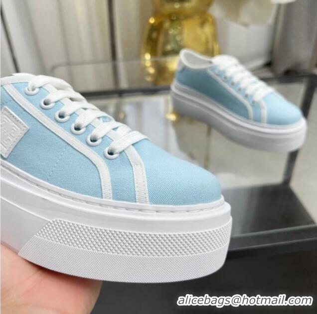 Most Popular Givenchy City platform sneakers in canvas Light Blue 704020