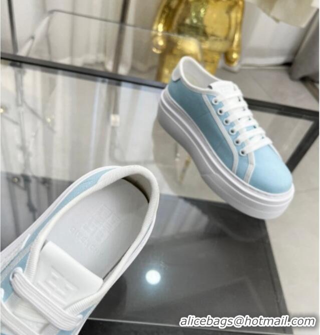 Most Popular Givenchy City platform sneakers in canvas Light Blue 704020