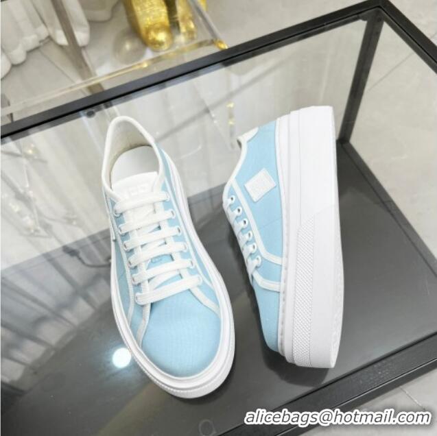 Most Popular Givenchy City platform sneakers in canvas Light Blue 704020