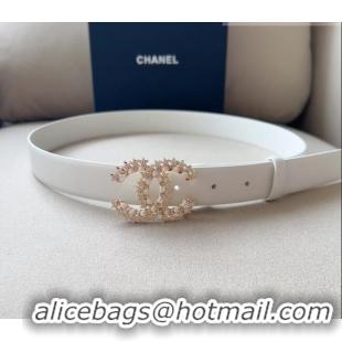 ​Good Looking Chanel Calfskin Belt 3cm with Star CC CH090602 White 2023