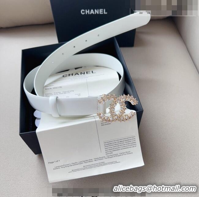 ​Good Looking Chanel Calfskin Belt 3cm with Star CC CH090602 White 2023