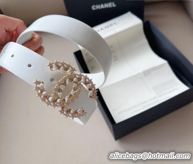 ​Good Looking Chanel Calfskin Belt 3cm with Star CC CH090602 White 2023