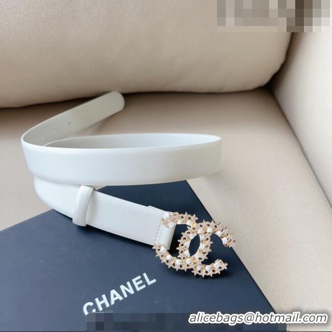 ​Good Looking Chanel Calfskin Belt 3cm with Star CC CH090602 White 2023