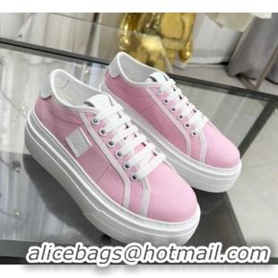 Best Price Givenchy City platform sneakers in canvas Light Pink 704021