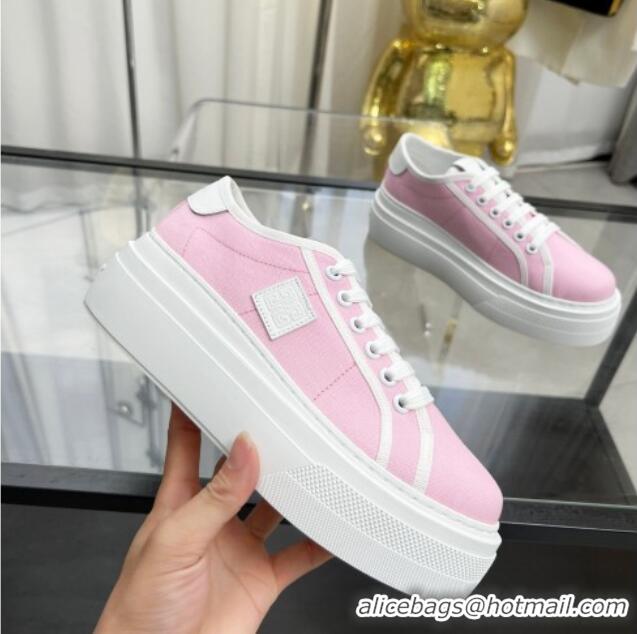 Best Price Givenchy City platform sneakers in canvas Light Pink 704021