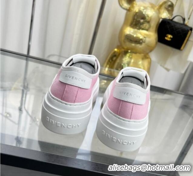 Best Price Givenchy City platform sneakers in canvas Light Pink 704021