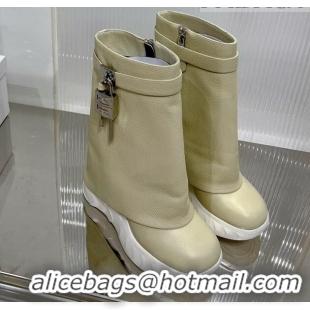 Classic Specials Givecnhy Shark Lock Biker Ankle Boots in Grained Leather Beige 238315