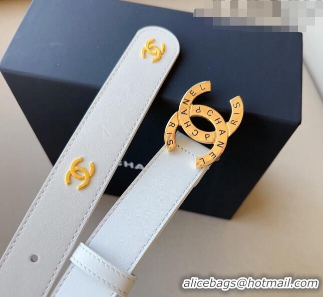 ​Popular Style Chanel Pharrell Leather Belt 3cm with Logo CC Buckle CH1028 White 2023