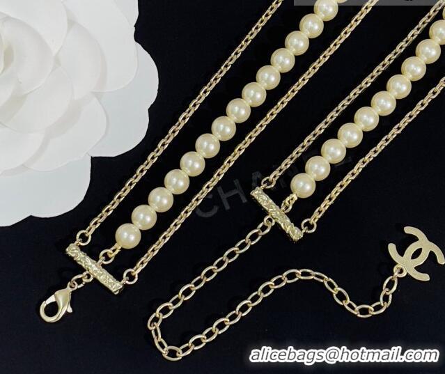 Modern Classic Chanel Chain Belt with Crystals and Pearls CH1108 2023