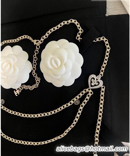 Market Sells Chanel Crystal Heart Chain Belt CH111408 2023