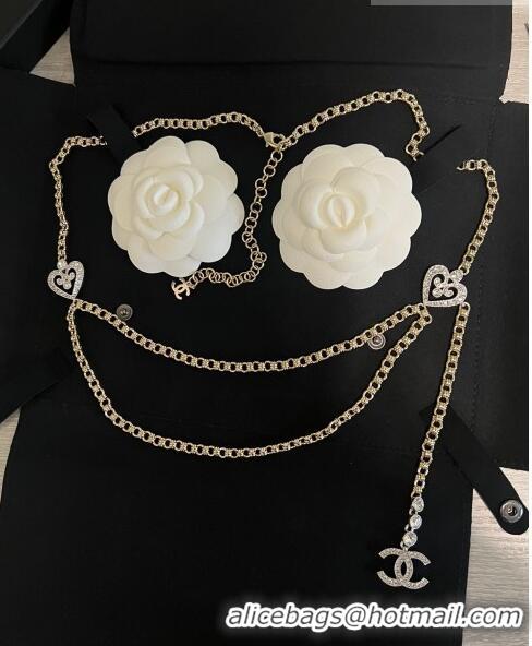 Market Sells Chanel Crystal Heart Chain Belt CH111408 2023