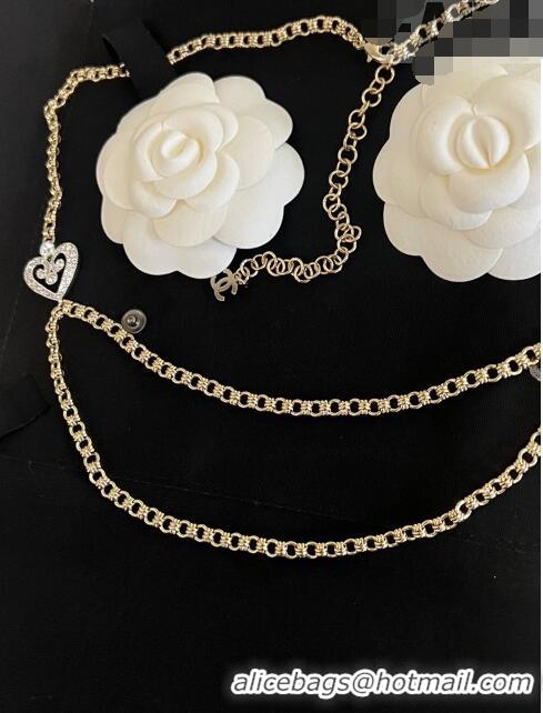 Market Sells Chanel Crystal Heart Chain Belt CH111408 2023