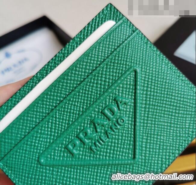 Famous Brand Prada Saffiano Leather Card Holder 2MC223 Green 2023