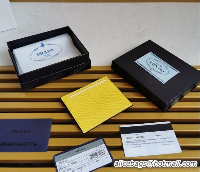 Good Product Prada Saffiano Leather Card Holder 2MC223 Yellow 2023