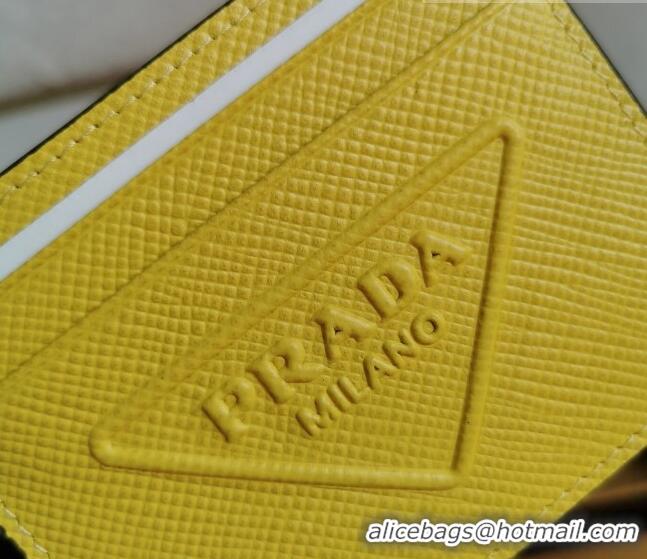 Good Product Prada Saffiano Leather Card Holder 2MC223 Yellow 2023