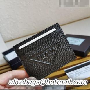 Top Grade Prada Saffiano Leather Card Holder 2MC223 Black 2023