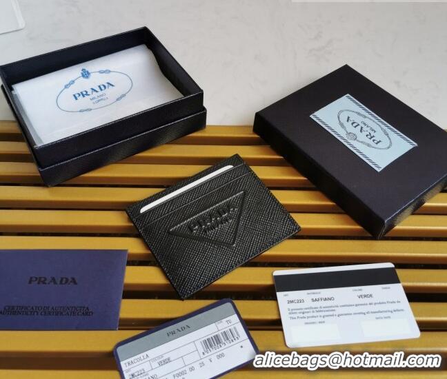 Top Grade Prada Saffiano Leather Card Holder 2MC223 Black 2023