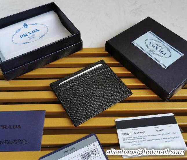 Top Grade Prada Saffiano Leather Card Holder 2MC223 Black 2023