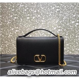 Good Product VALENTINO grain calfskin leather bag 0688 Black