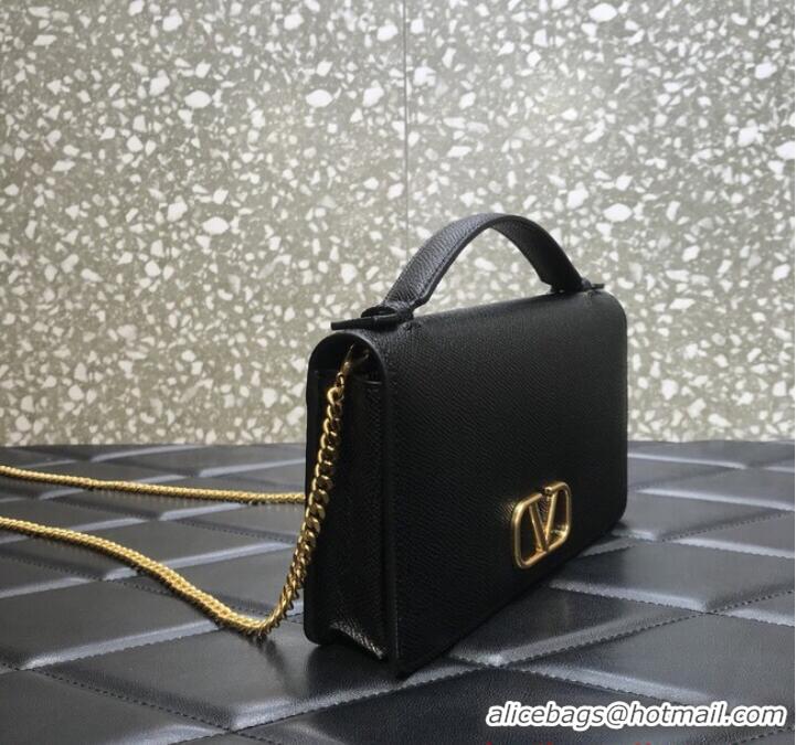 Good Product VALENTINO grain calfskin leather bag 0688 Black