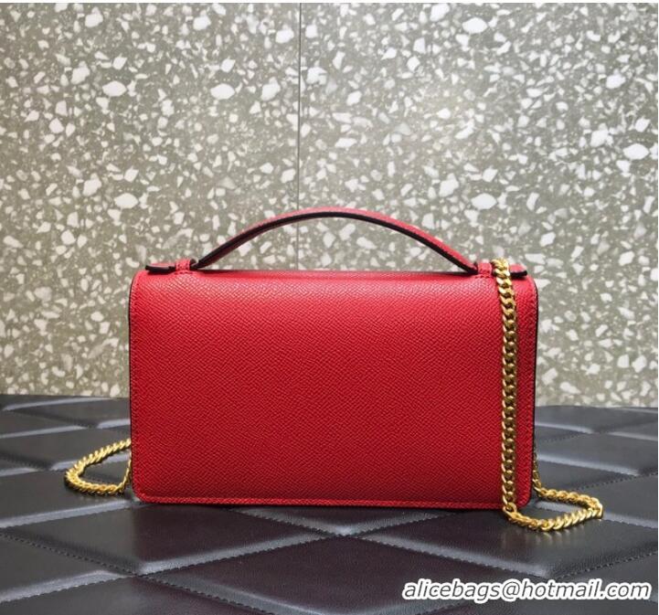 Top Grade VALENTINO grain calfskin leather bag 0688 Red