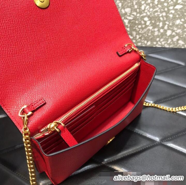 Top Grade VALENTINO grain calfskin leather bag 0688 Red