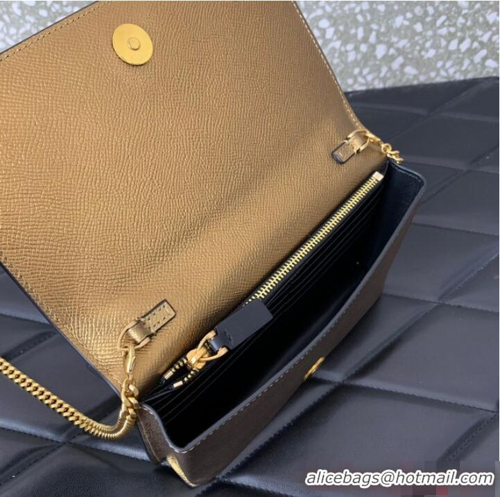 Low Cost VALENTINO grain calfskin leather bag 0688 Gold