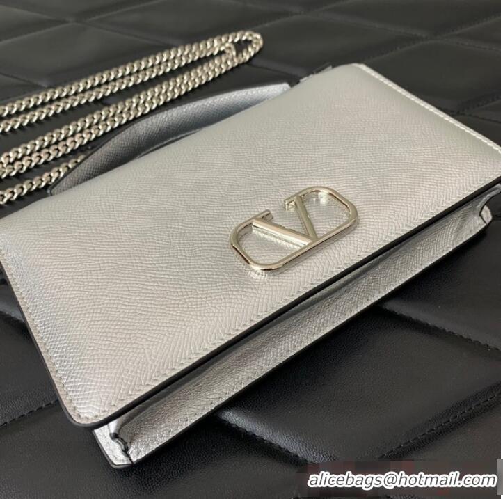 Promotional VALENTINO grain calfskin leather bag 0688 Silver