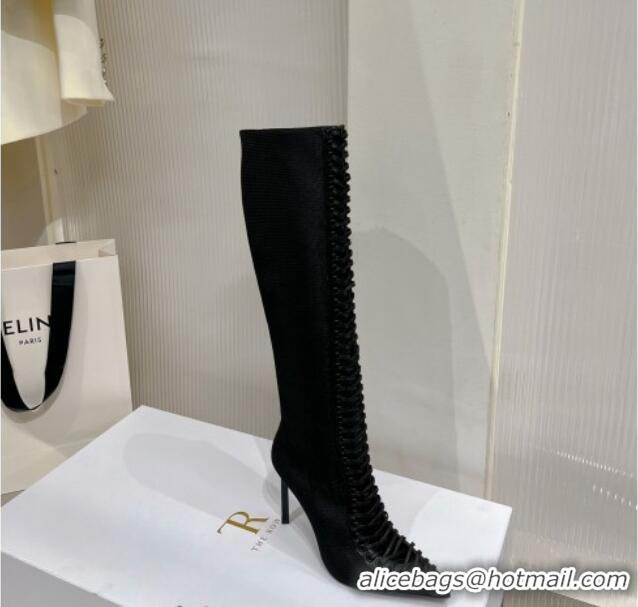 Most Popular Givenchy Show High Boots 9.5cm in knit and leather Black 926127