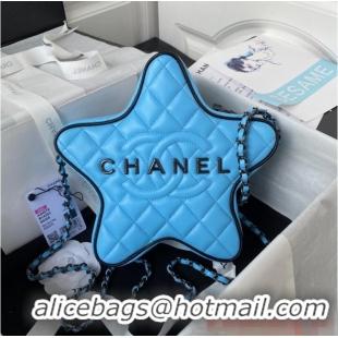 Cheapest CHANEL STAR HANDBAG AS4579 & Guns-Tone Metal Blue