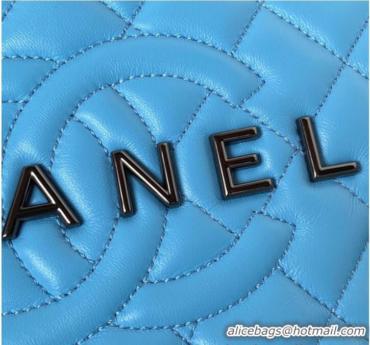 Cheapest CHANEL STAR HANDBAG AS4579 & Guns-Tone Metal Blue