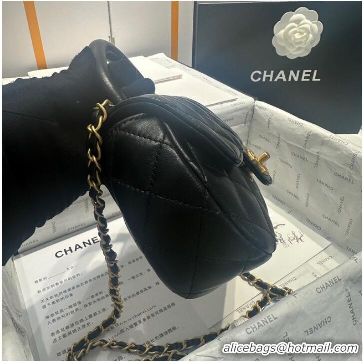 Famous Brand Chanel flap bag with top handle AS4573 Black