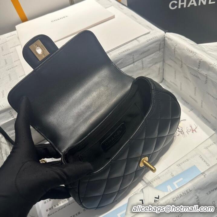 Famous Brand Chanel flap bag with top handle AS4573 Black