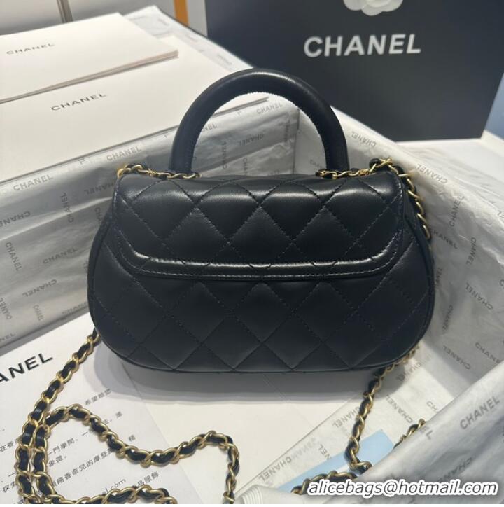 Famous Brand Chanel flap bag with top handle AS4573 Black