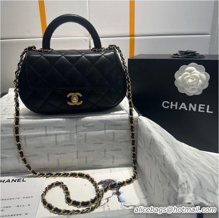 Famous Brand Chanel flap bag with top handle AS4573 Black