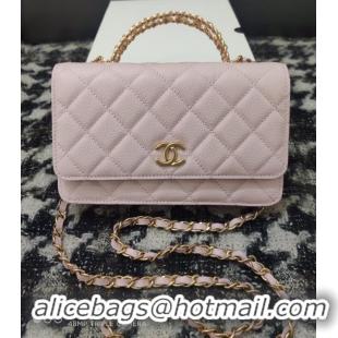 Top Quality Chanel FLAP PHONE HOLDER WITH CHAIN AP3575 PINK