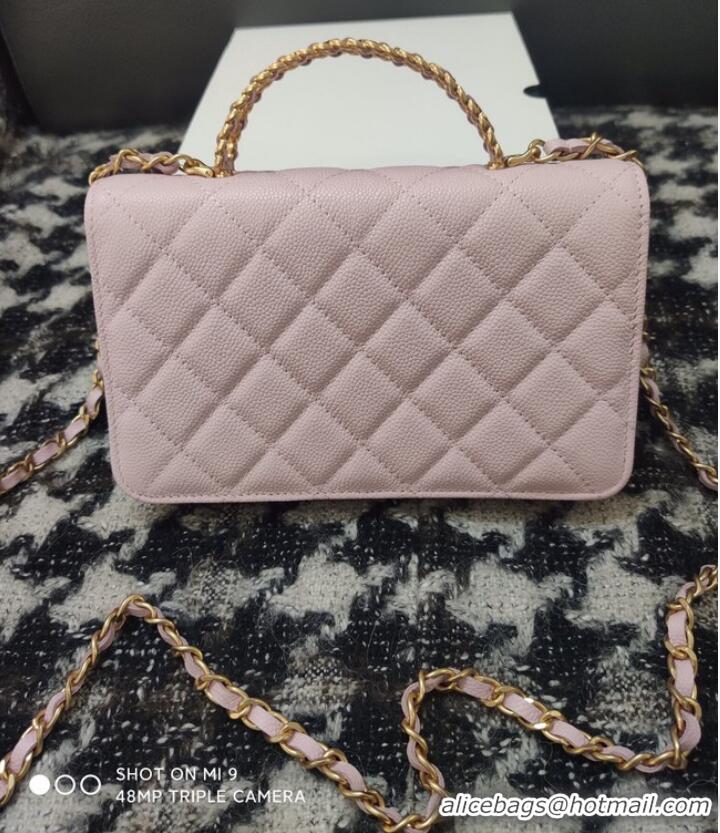 Top Quality Chanel FLAP PHONE HOLDER WITH CHAIN AP3575 PINK