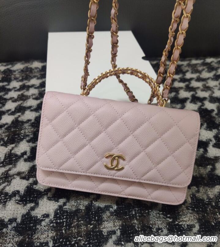 Top Quality Chanel FLAP PHONE HOLDER WITH CHAIN AP3575 PINK