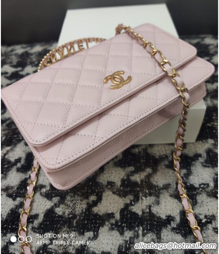 Top Quality Chanel FLAP PHONE HOLDER WITH CHAIN AP3575 PINK