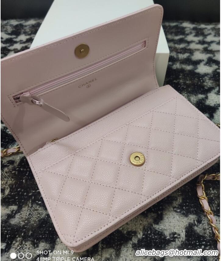 Top Quality Chanel FLAP PHONE HOLDER WITH CHAIN AP3575 PINK