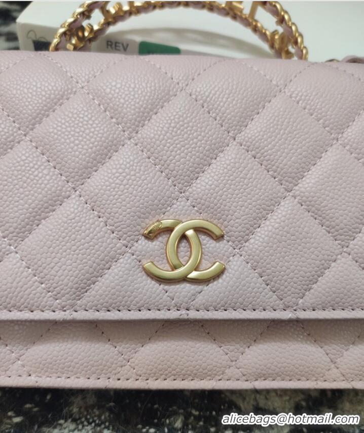 Top Quality Chanel FLAP PHONE HOLDER WITH CHAIN AP3575 PINK