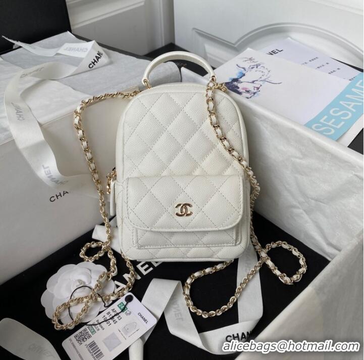 Famous Brand Chanel MINI BACKPACK AP3573 WHITE