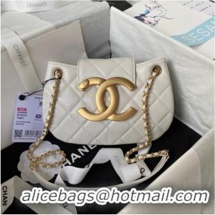 Famous Brand Chanel SMALL MESSENGER BAG AS4609 White