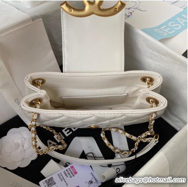 Famous Brand Chanel SMALL MESSENGER BAG AS4609 White